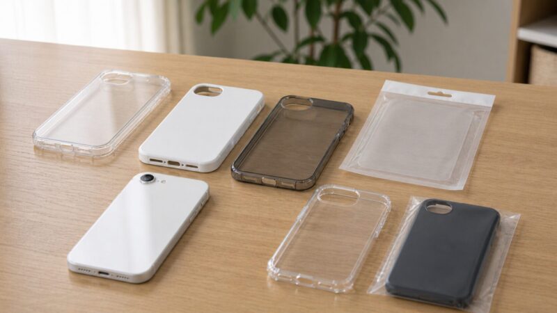 100均スマホケースを選ぶ前に形状を確認するイメージ