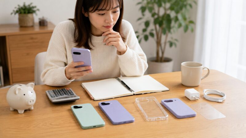 Pixel 9aとPixel 10aの価格差や購入費用を比較する日本人女性