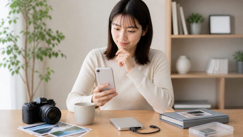 写真や動画保存を重視してiPhone Airの容量を選ぶイメージ