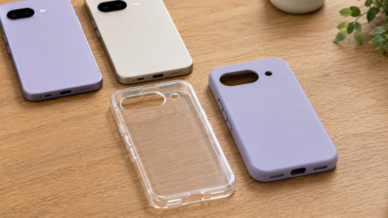 Pixel 9とPixel 9aのケース互換性をカメラ穴やボタン位置で確認するイメージ