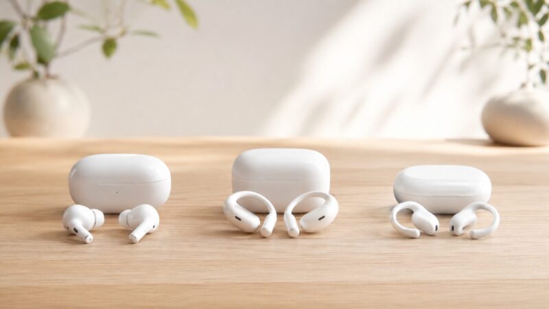 AirPods Pro3とAirPods4の違いを比較するワイヤレスイヤホンのイメージ