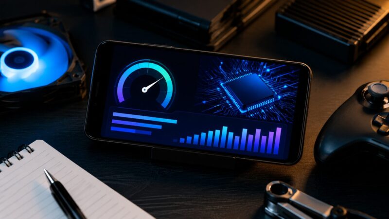 　POCO X8 Pro Maxのベンチマーク性能を抽象的に確認するイメージ