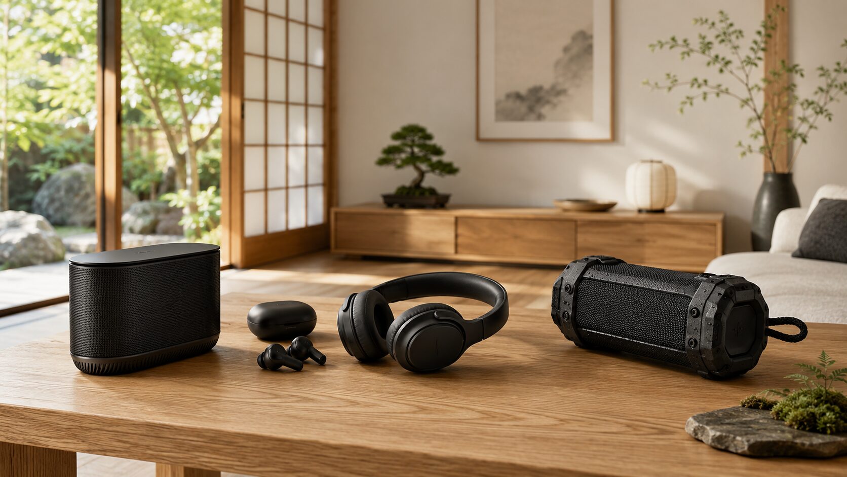 BOSEとJBLの音質や使い方の違いを比較するためのオーディオ機器イメージ