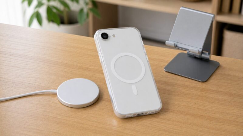 　iPhone 17e用MagSafe対応クリアケースと充電アクセサリー