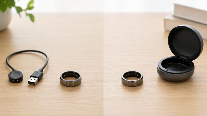 b.ring G1とG2の充電方式や使い勝手を比較するイメージ