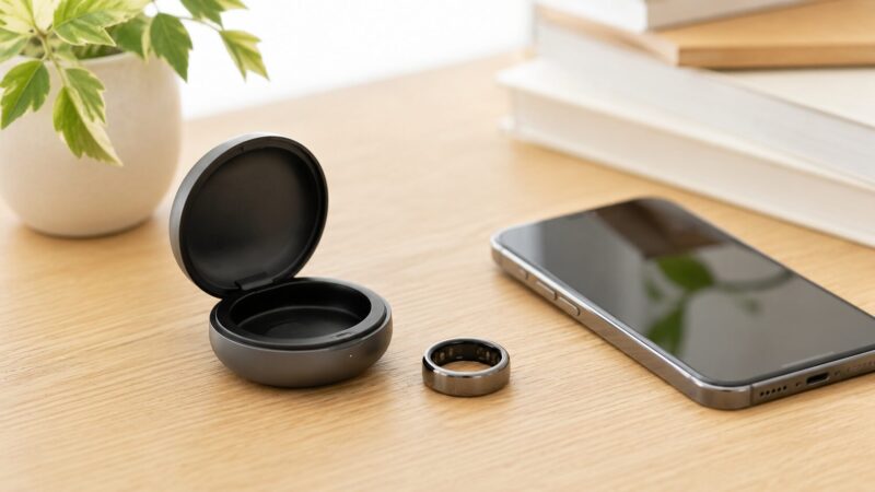 　b.ring G2と充電ケースを並べた購入検討向けイメージ