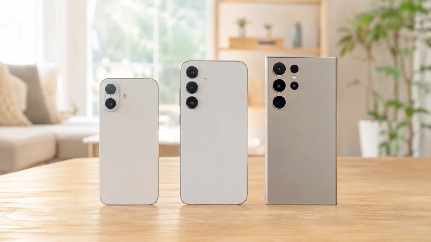 Galaxy S26シリーズ3モデルの価格と性能の違いを比較するスマートフォン画像