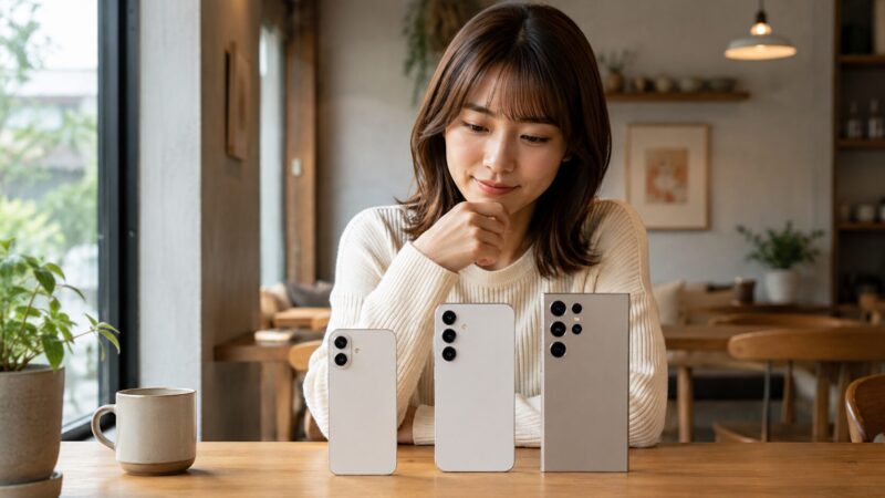 Galaxy S26シリーズの中から自分に合うモデルを選ぶ日本人女性