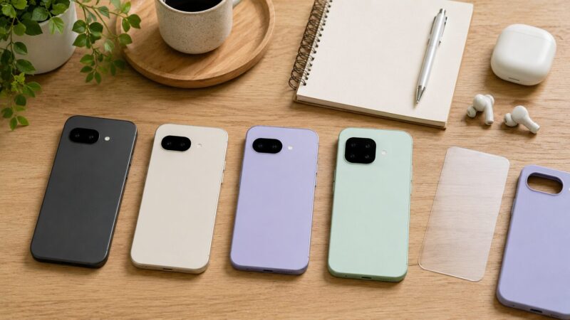 　Pixel 9aを中心にスマートフォン本体とアクセサリーを比較して選ぶイメージ