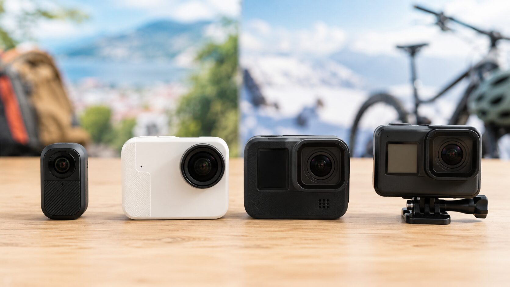 Osmo Nanoと小型アクションカメラを用途別に比較するための製品イメージ