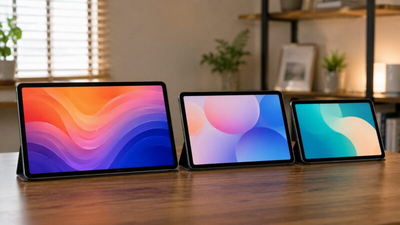 　REDMI Pad 2 Proと他のタブレットを並べて比較するレビュー画像