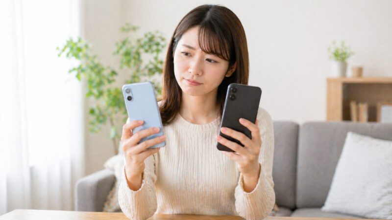 　Xperia 10 VIと後継モデルを比較して選ぶ日本人女性のイメージ画像