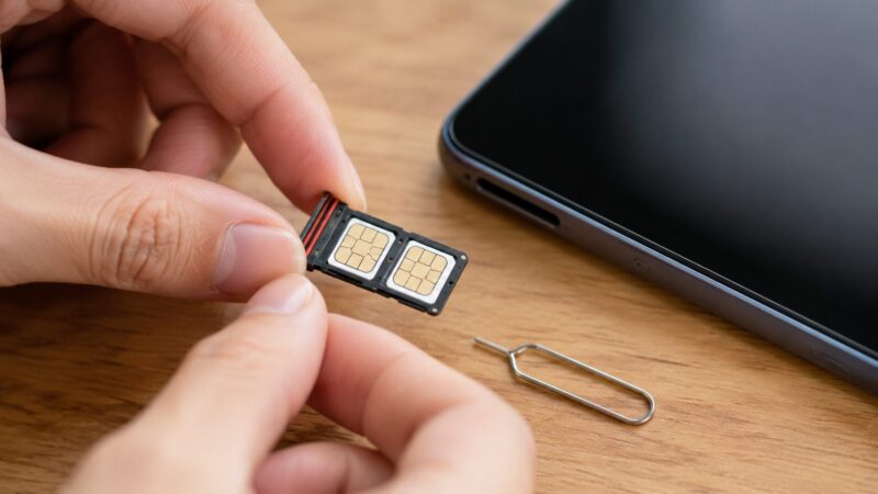 POCO F7 Proの物理デュアルSIM仕様を示すSIMトレイ