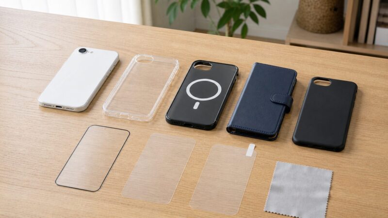 　iPhone 17e用ケースと保護フィルムを用途別に選ぶイメージ