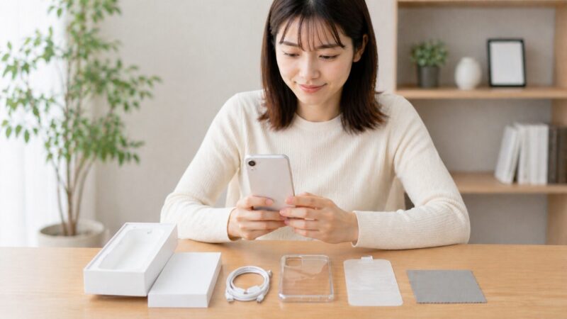 iPhone Air本体とアクセサリを並べて買い方を確認するイメージ