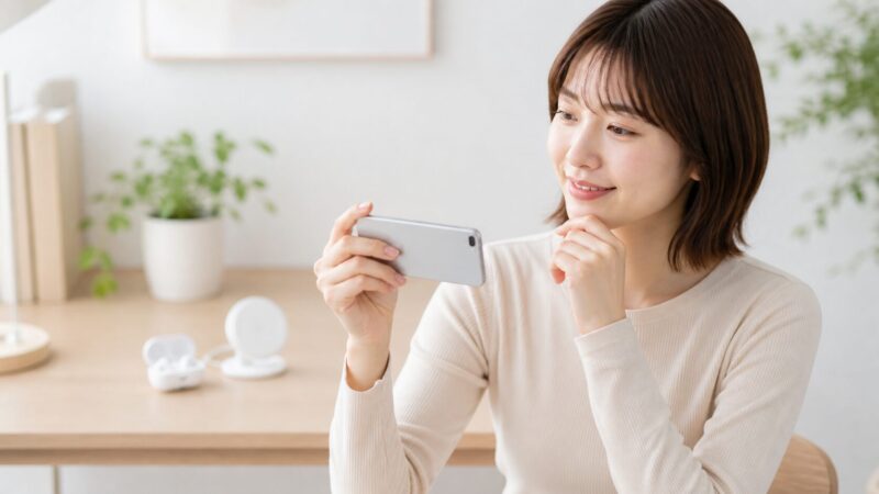 iPhone Airの薄さと軽さに満足する日本人ユーザーのイメージ