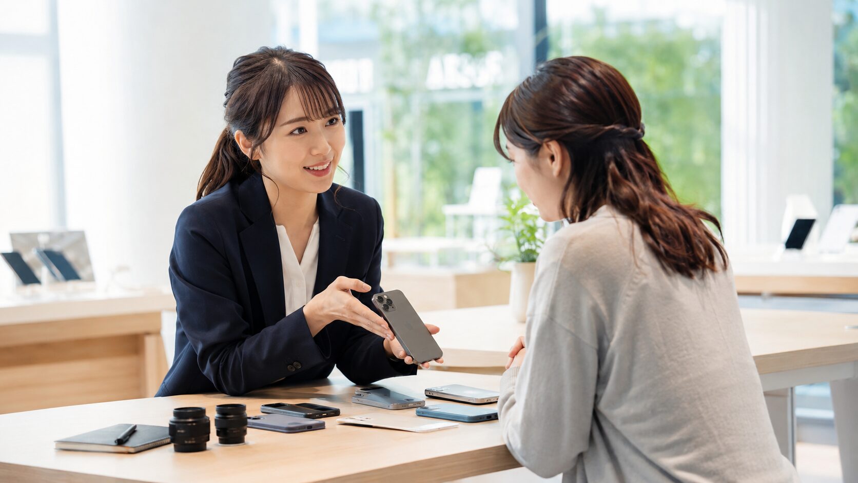 iPhone Proが必要な人の特徴をサポート担当者に相談する日本人利用者