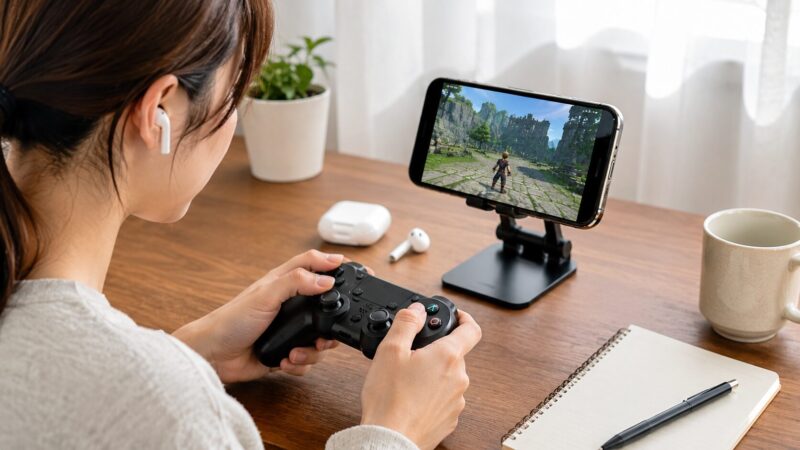 iPhoneでPS1エミュレータ環境を確認する日本人ユーザー