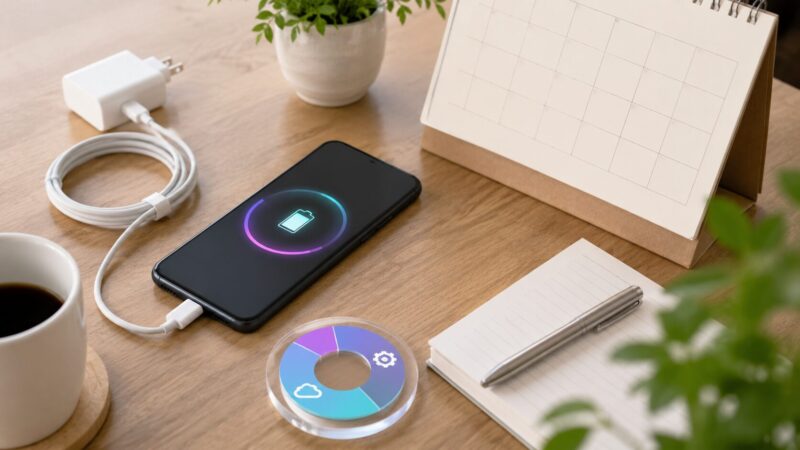 POCO M8 5Gを長期間使うためのバッテリー管理と保管容量のイメージ