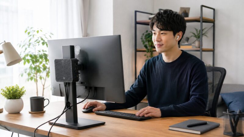 　省スペースな在宅ワーク環境でミニPCを快適に使う日本人ユーザー