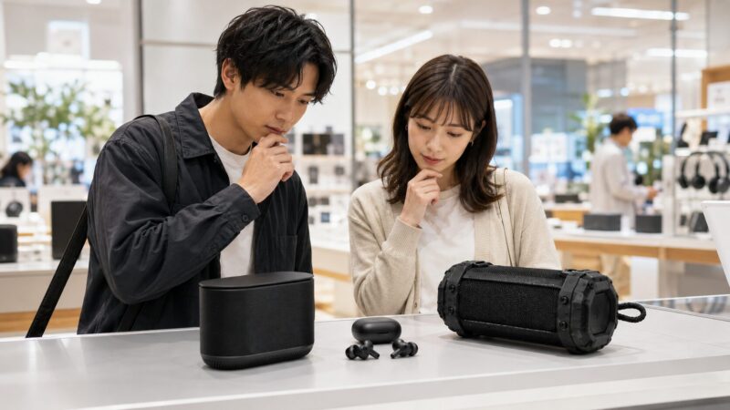 　BOSEとJBLの人気や用途の違いを店頭で比較する日本人ユーザー