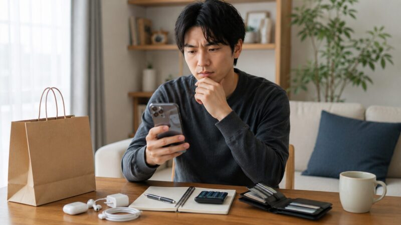 iPhone Proがオーバースペックにならないか予算を見直す日本人男性