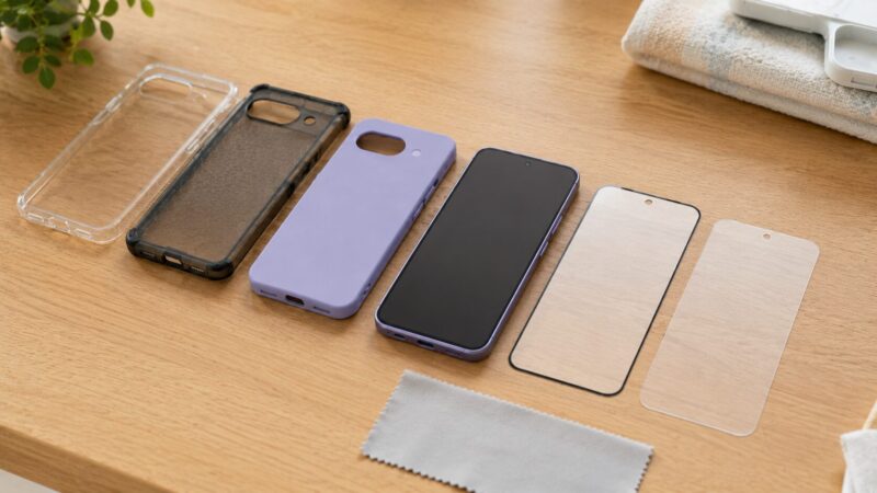 Pixel 9aやPixel 10aに対応するケースと保護フィルムを選ぶためのアクセサリー比較画像