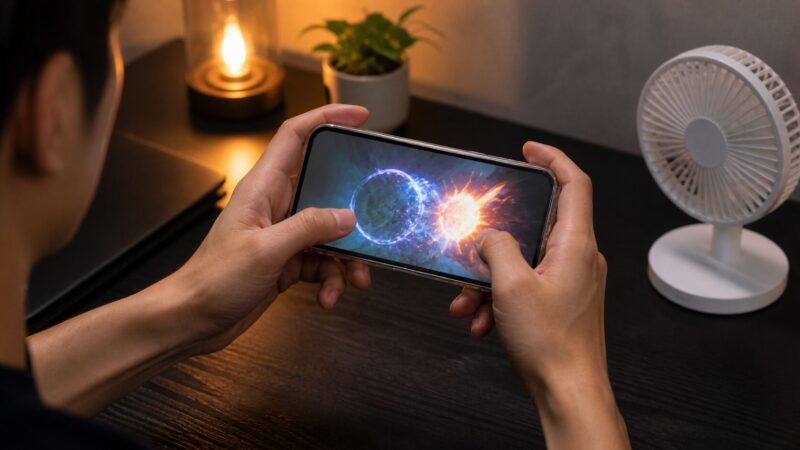 Nothing Phone 3aでゲームをプレイする際の性能と発熱を表す手元イメージ