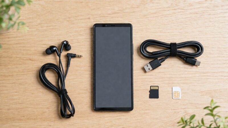 Xperia 10 VIのスペックや拡張性を確認するためのスマートフォンと周辺機器のイメージ画像
