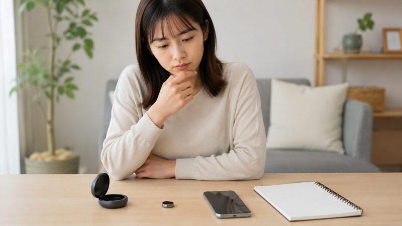 b.ring購入前の注意点を確認する日本人女性