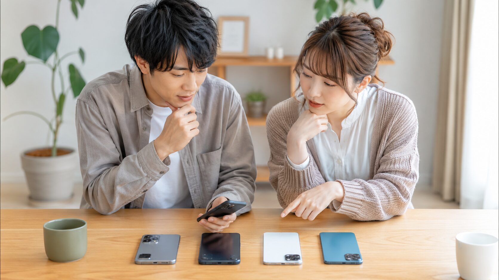 型落ちハイエンドスマホ4機種を比較しながら選ぶ日本人ユーザーのイメージ