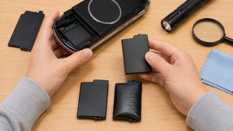 中古PSPのバッテリー劣化や膨張を確認する安全チェック