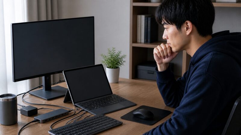 プログラミング用途でSurface Pro 12インチ級タブレットと外部モニターを使う日本人エンジニア
