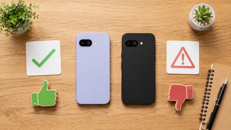 Pixel 9aのメリットとデメリットを比較するレビュー用イメージ