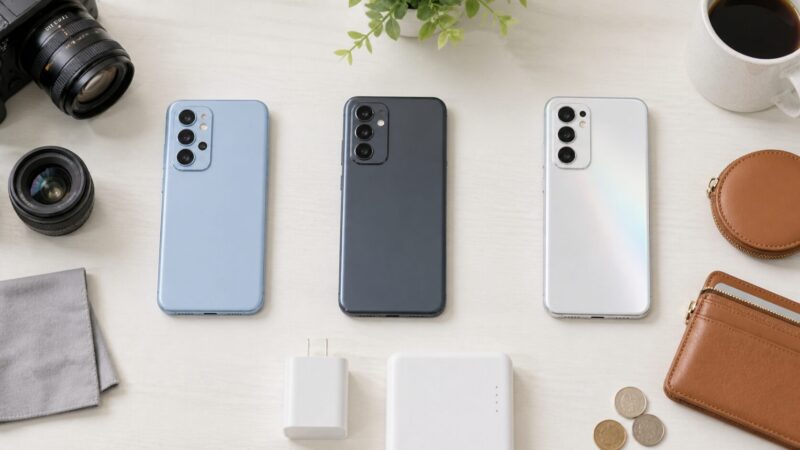 カメラ重視と電池持ち重視とコスパ重視の3台のミドルレンジスマホ比較