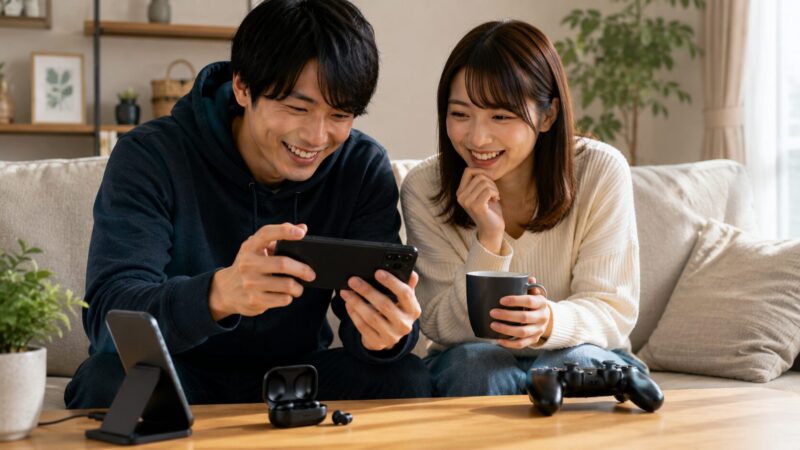 POCO X8 Pro Maxの電池持ちや画面性能に満足するユーザーのイメージ