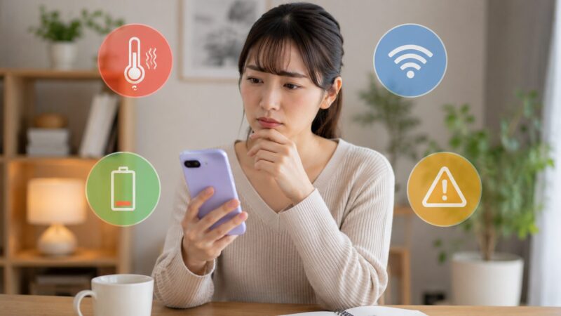 　Pixel 9aの不具合や噂を冷静に確認する日本人女性