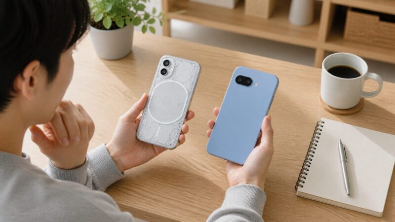 　Nothing PhoneとPixel 9aを比較して安心できるスマホを選ぶイメージ