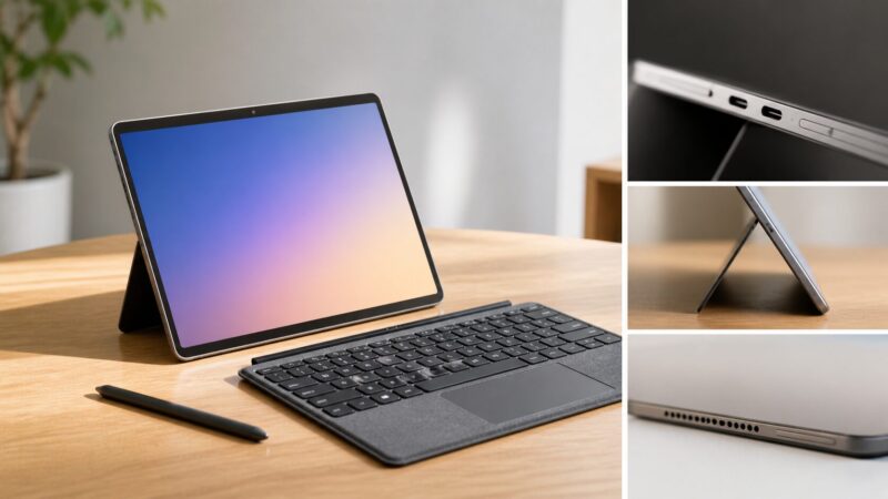Surface Pro 12インチ級2in1タブレットの薄型ボディとUSB-Cポートやキックスタンド