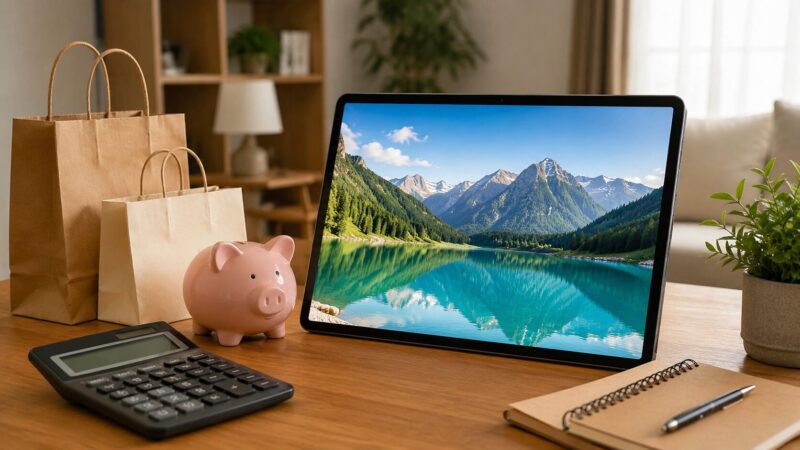 価格とコスパを比較しながら大画面タブレットを検討するイメージ