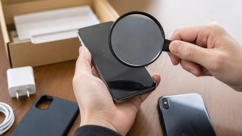 中古スマホの傷やバッテリー状態を購入前に確認する手元