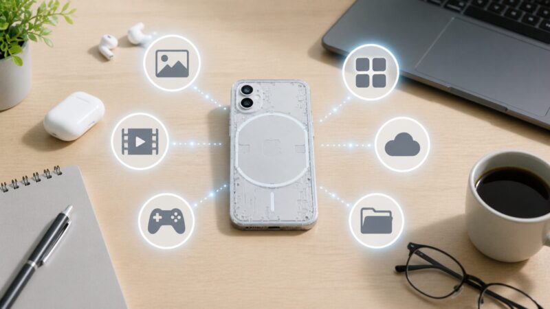　Nothing Phoneで写真や動画を多く使うなら大容量モデルを選ぶイメージ