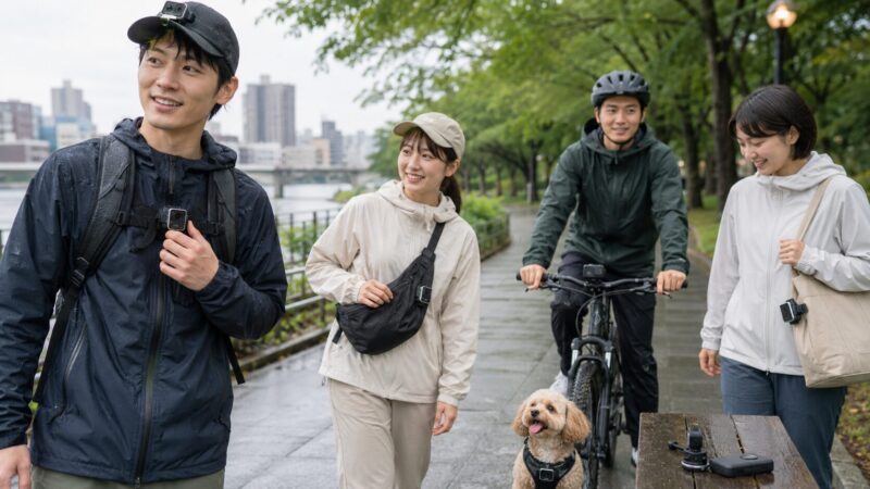 小型カメラの装着性や操作性を用途別に比較するイメージ