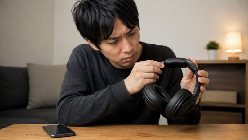 悪いレビューで目立つヘッドホンのヒンジ破損不安を確認している日本人ユーザー
