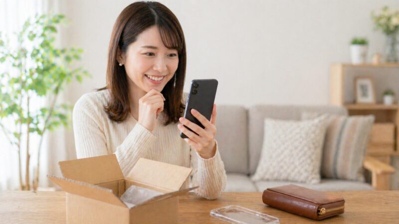 投げ売り価格のXperia 10 VIを買うべきか検討する日本人女性のイメージ画像