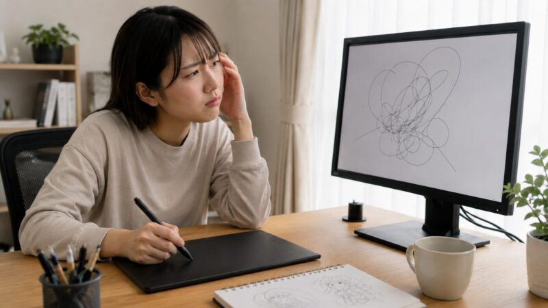 板タブ操作で手元と画面のズレに戸惑う日本人初心者