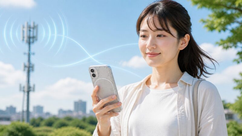 Nothing Phoneが楽天モバイル回線で使えるか確認するイメージ