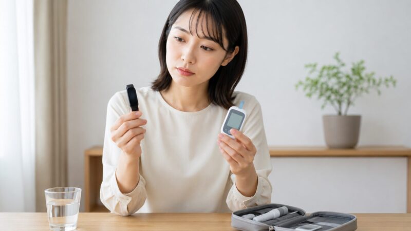 Fitbit Inspire 3と血糖測定器の違いを確認するイメージ