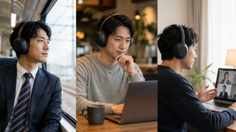 通勤やカフェ作業や在宅会議でヘッドホンを使う日本人ユーザー