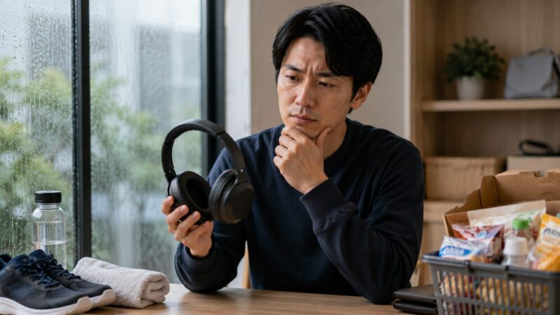 運動や雨の日利用には向かないヘッドホン選びに迷う日本人男性